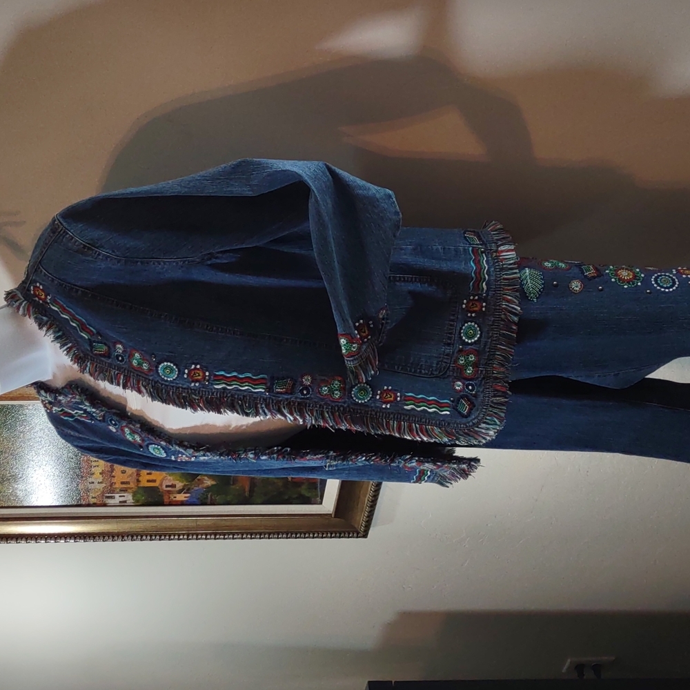 Embroidered Denim Jacket By Ruby Rd. - image 3